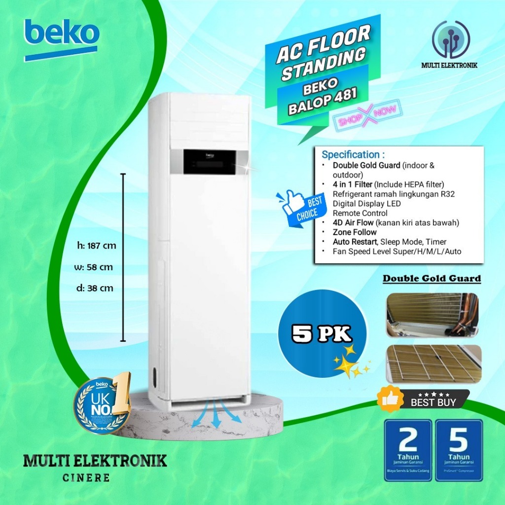 Jual AC Floor Standing 5 PK BEKO ARMOIRE BALOP 480/481 | Shopee Indonesia