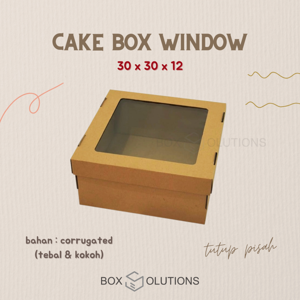 10 Sets 26 X 18 X 4 Inch Corrugated Full Sheet Cake Box With Window - View #11