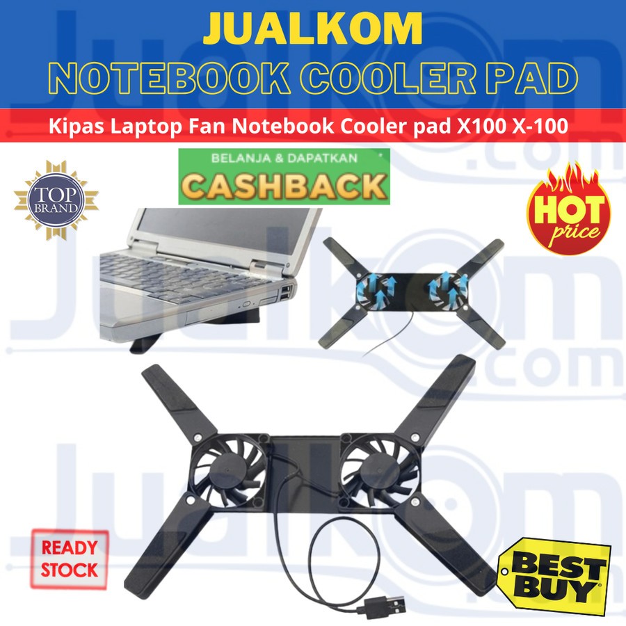 Jual Kipas Laptop Fan Notebook Cooler pad X100 X-100 Pendingn Laptop ...