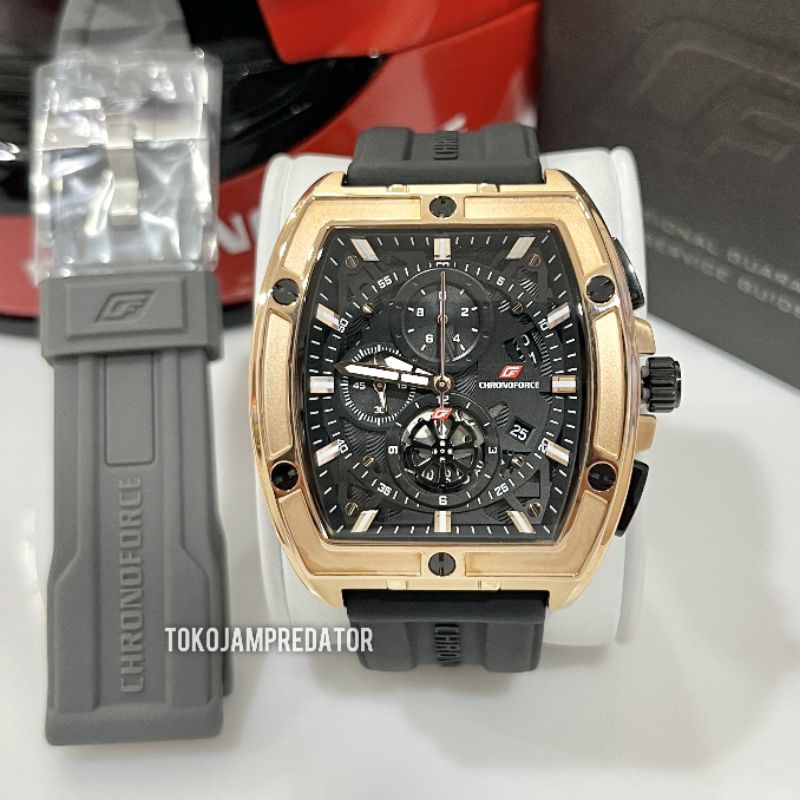 Jual JAM TANGAN PRIA CHRONOFORCE CF 5351G BLACK ROSEGOLD ORIGINAL ...