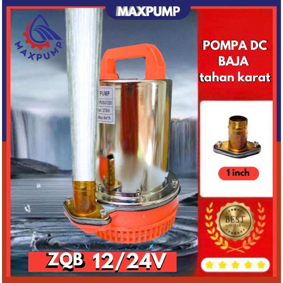 Jual MAXPUMP Pompa Celup kolam Ikan Pompa Submersible water Pump DC 12V ...