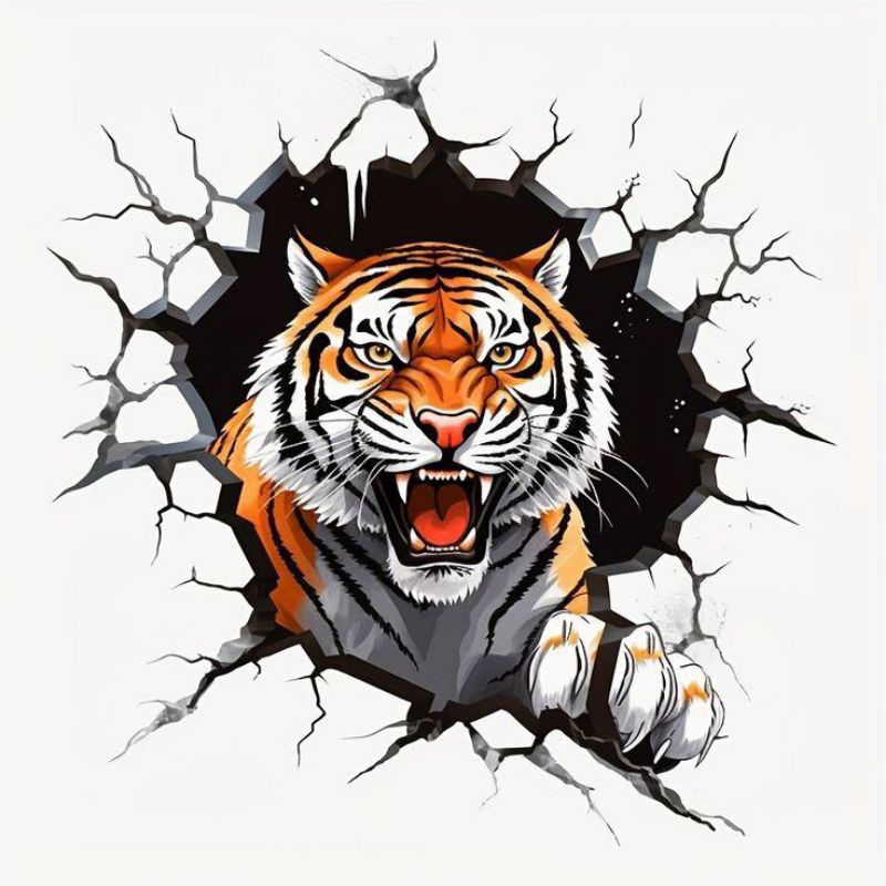 Jual stiker 3D macan keren, bahan vinil anti air, ukuran 20 cm | Shopee ...