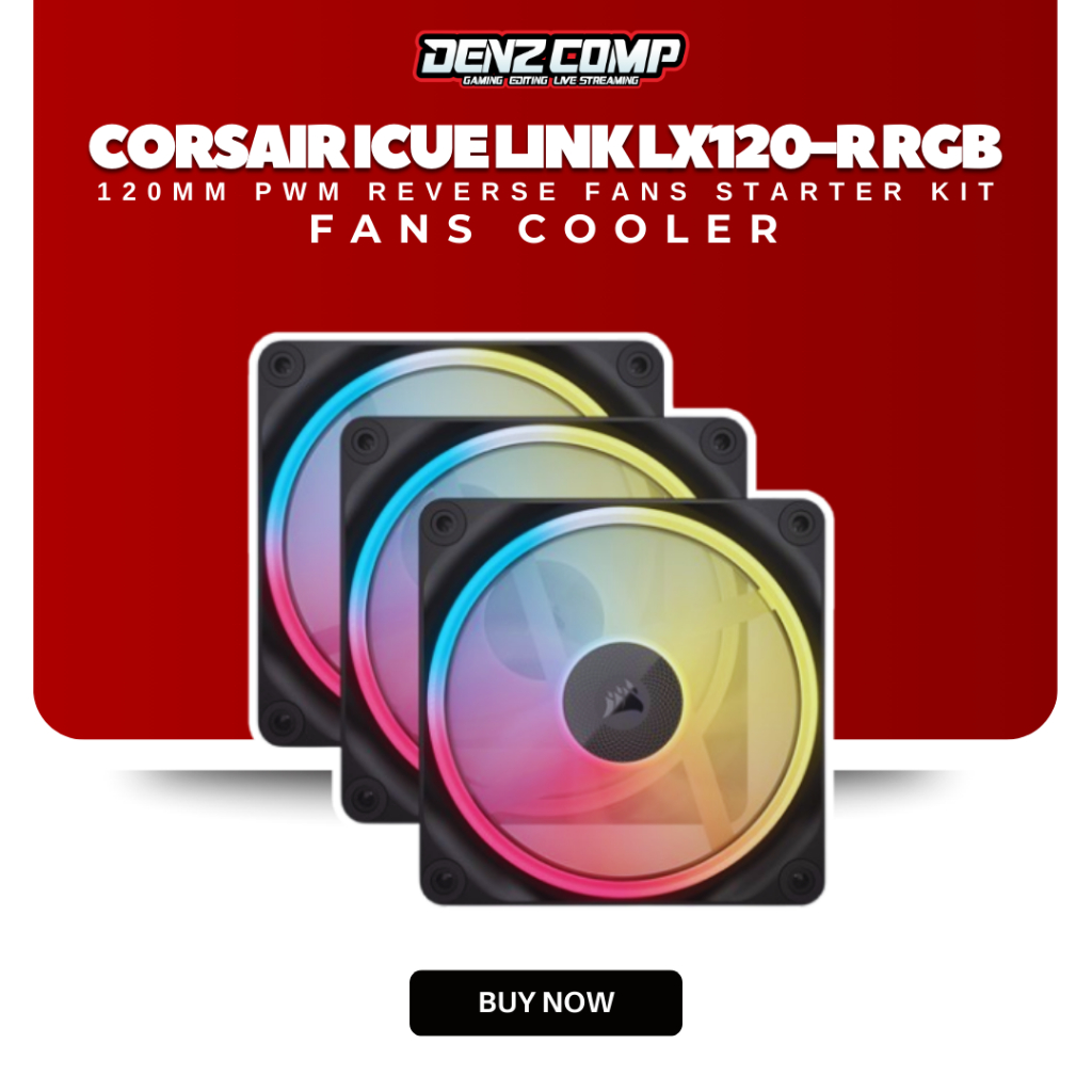 Jual CORSAIR iCUE LINK LX120-R RGB 120mm PWM Reverse Fans Starter Kit ...