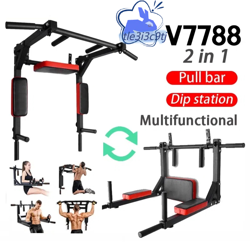 Jual Pull Up Bar Wall Chin Up Multifunctional Wall Mounted Pull Up Bar ...