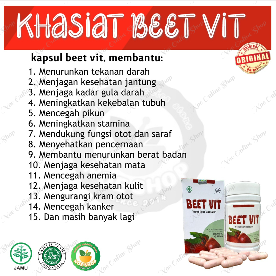 Jual BEET VIT Kapsul Buah Bit Root Suplemen Herbal Tekanan Darah Tinggi ...