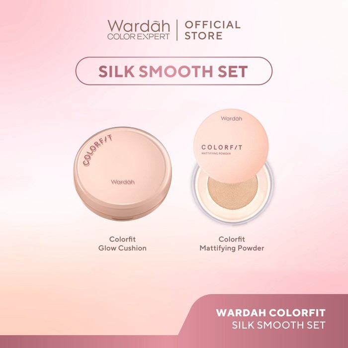 [BUNDLE] WARDAH Paket Silk Smooth Set - Colorfit Perfect Glow Cushion+Colorfit Mattifying Powder - Makeup