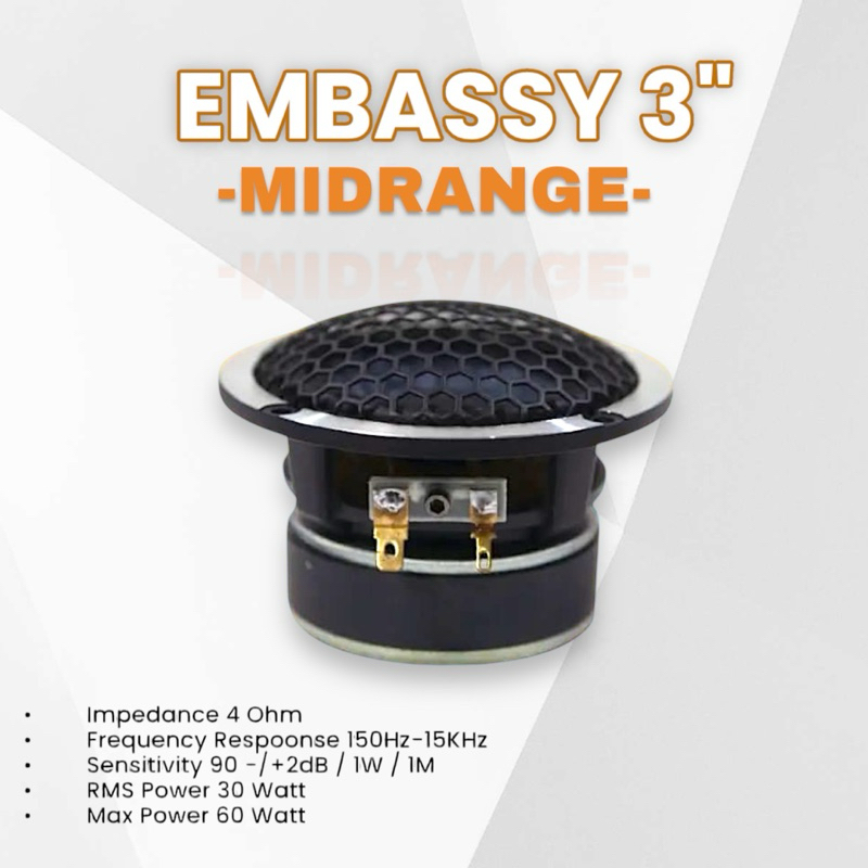 Jual SPEAKER MOBIL 3 INCH MIDRANGE EMBASSY | Shopee Indonesia