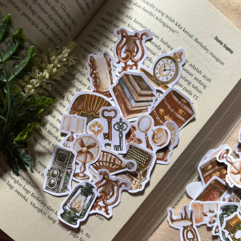 Jual khalishop - 30pcs antique sticker pack, vintage sticker, retro ...