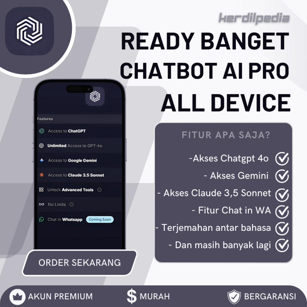 Jual CHATBOT APP PRO AI RESMI 1 BULAN | ChatGPT 4o | CLAUDE 3.5 Sonnet ...
