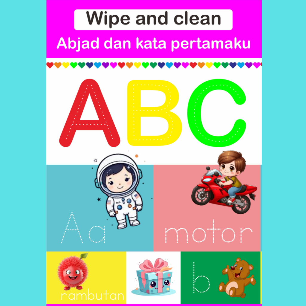 Jual Abjad dan kata pertamaku wipe and clean ABC | Shopee Indonesia