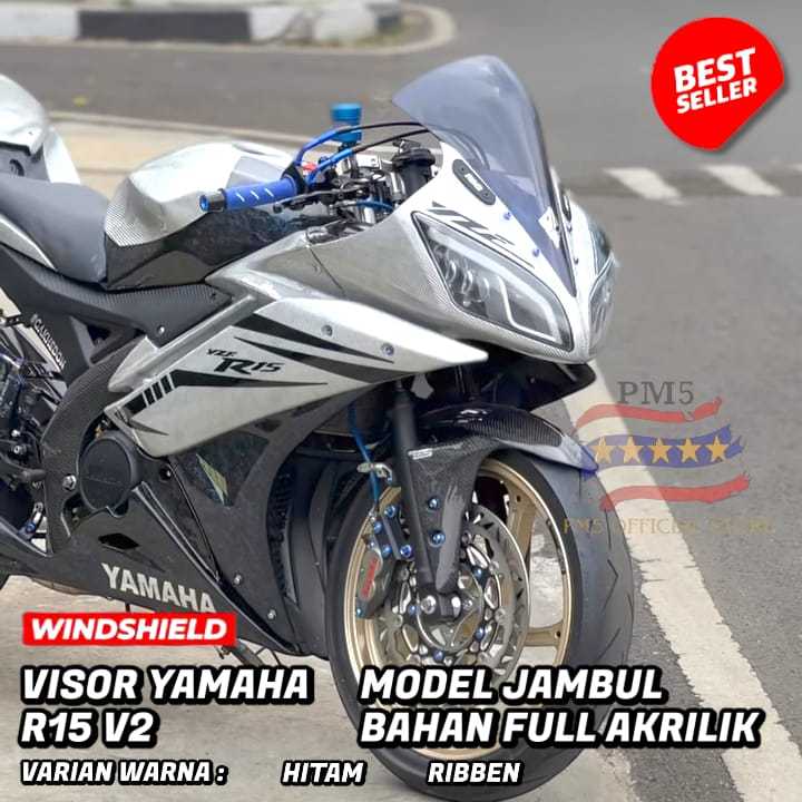 Jual VISOR YAMAHA R15 V2 WINDSHIELD R15 V2 MODEL JAMBUL BAHAN FULL ...