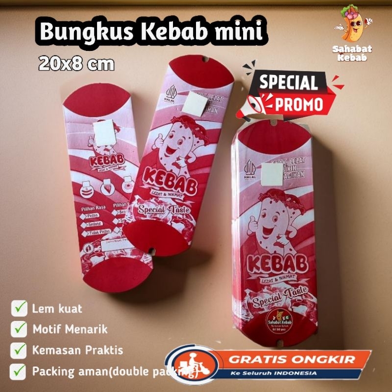 Jual Promo Kertas bungkus wadah kebab mini isi 100 - box dus kemasan ...