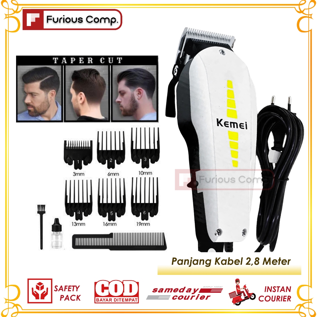 Jual Kemei Cukur Rambut Lengkap Alat Pangkas Cukur Rambut Elektrik ...