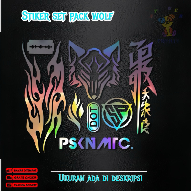 Jual Stiker set pack wolf logo sp psknmtc kanji set api cutting sticker ...