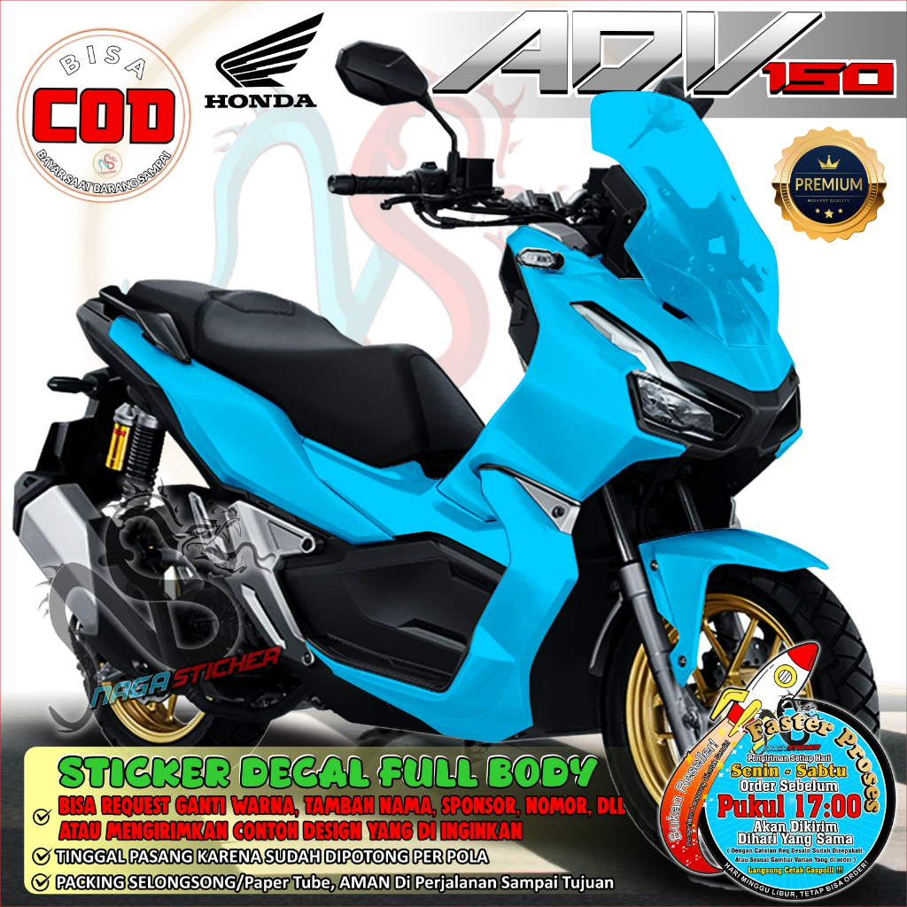 Jual Bisa COD Decal Sticker Full Body Honda ADV 150 Motif Simple CA5600 ...