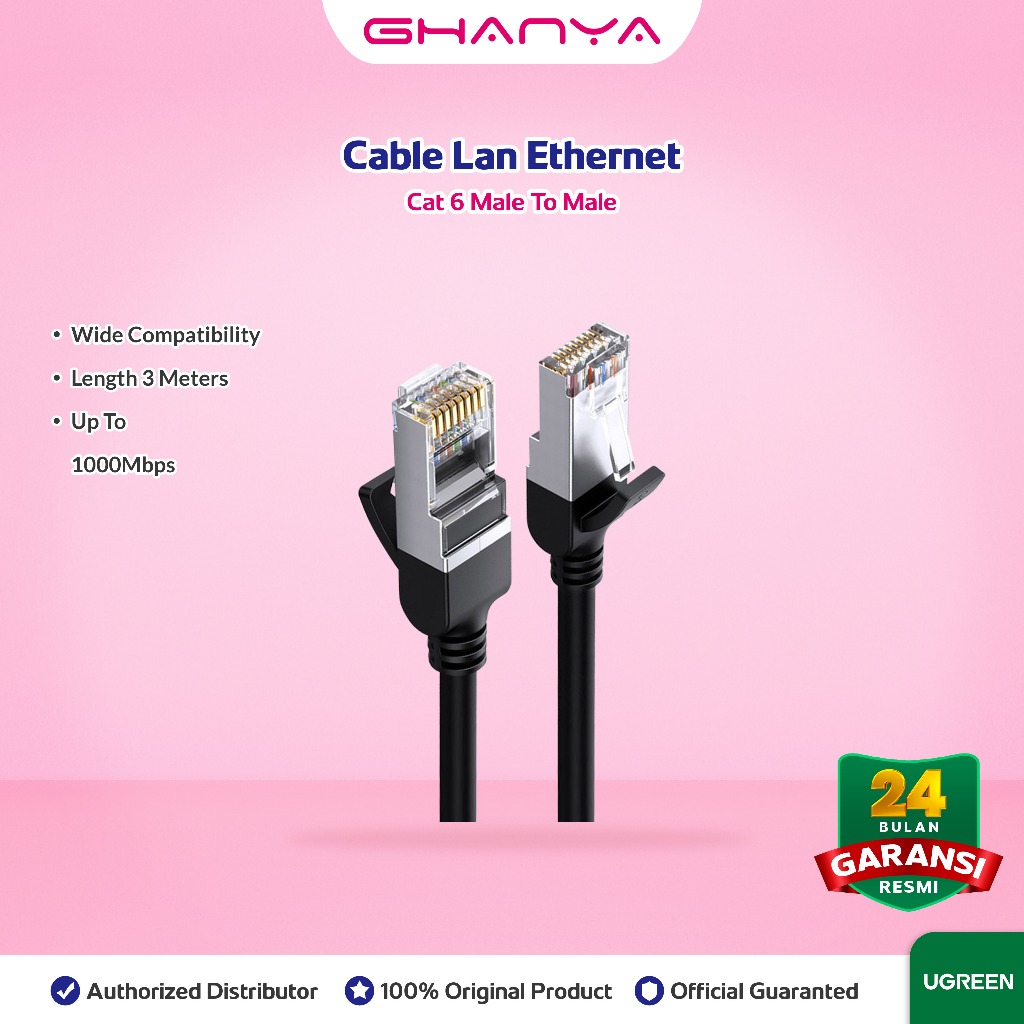 Jual UGREEN Kabel LAN RJ45 Cat.6 Gigabit Ethernet UTP 24AWG 1000Mbps 3 ...