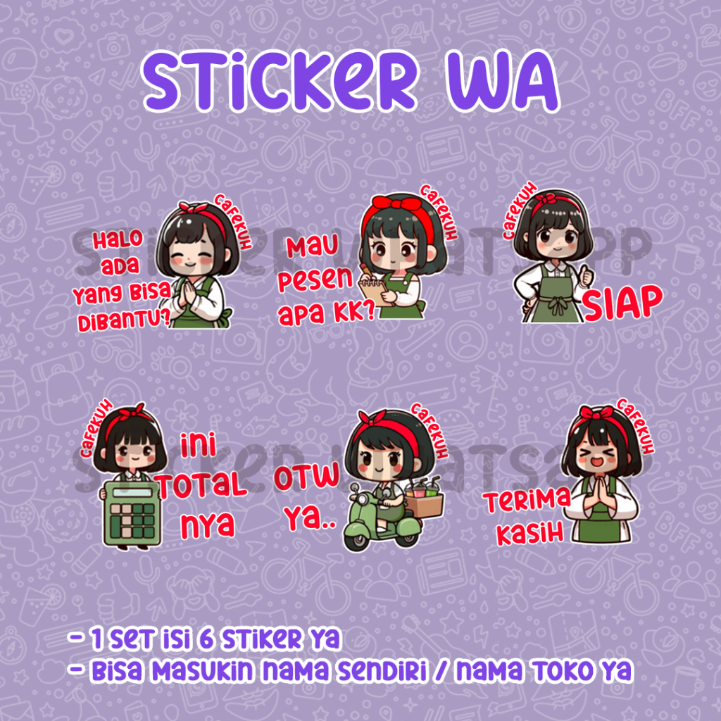 Jual Sticker wa karakter lucu imut kartun admin sticker whatsapp ...