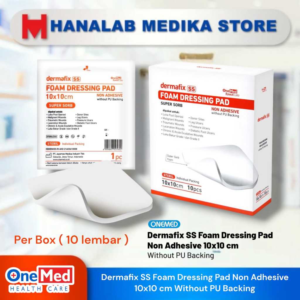 Jual Dermafix SS Foam Dressing Pad WITHOUT PU 10 x 10cm OneMed 10 Pcs ...