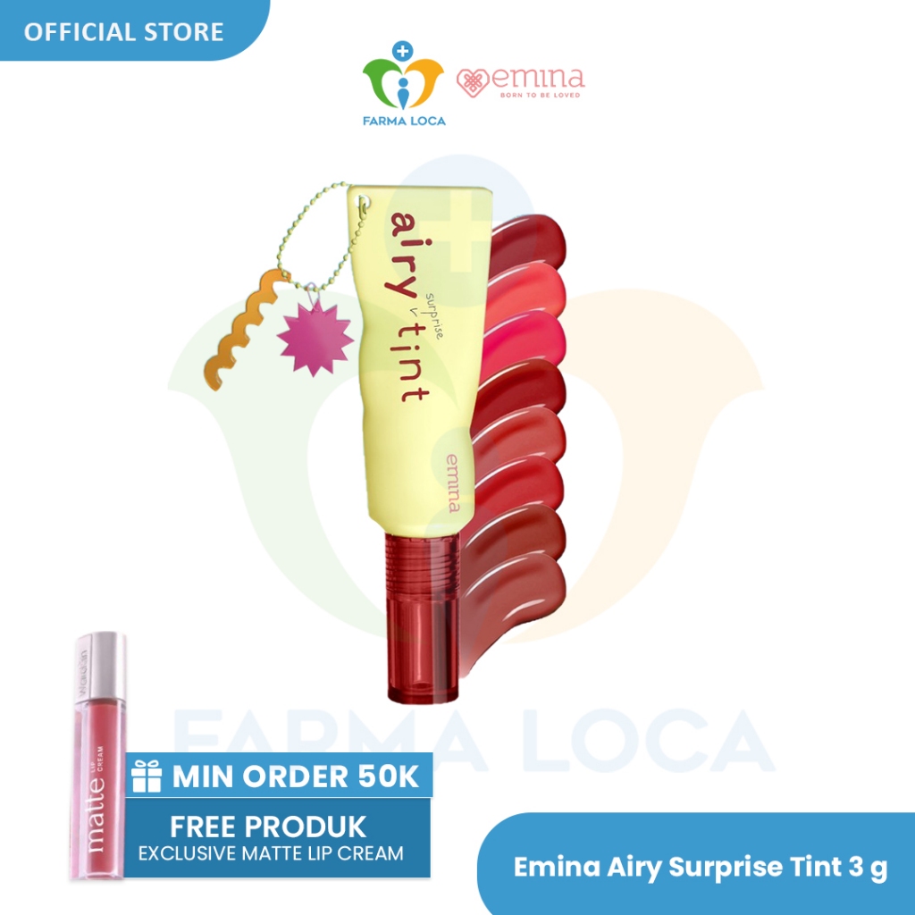 Jual Emina Airy Surprise Tint 3 g + Keychain - Lip Tint Ringan ...