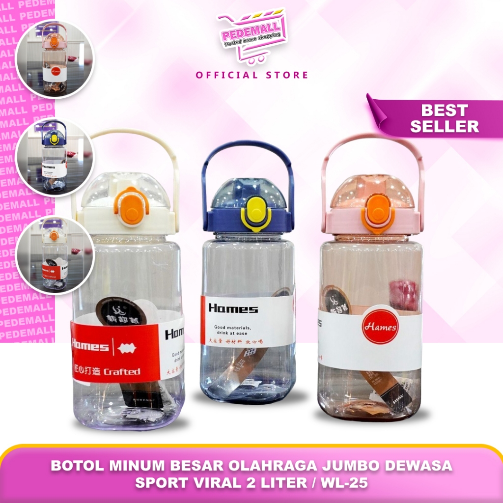 Jual Botol Minum Besar Olahraga Jumbo Dewasa Sport VIRAL 2 Liter / WL ...