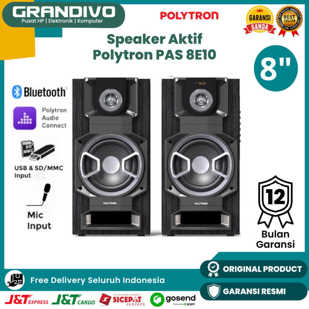 Jual Speaker Aktif Polytron PAS 8E10 8Inch Double Subwoofer Blueetooth ...
