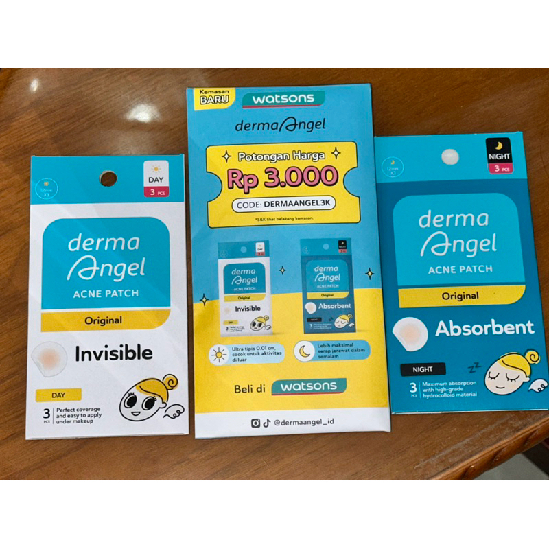 Jual Watsons Dermaa Angel Acne Patch Invisible Day Night (3pcs/pack ...