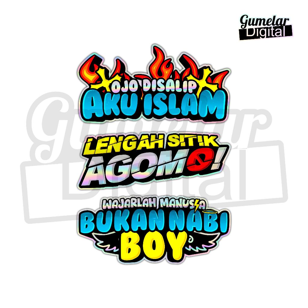 Jual STIKER PACK HOLOGRAM ISI 3 OJO DISALIP AKU ISLAM LENGAH SITIK ...