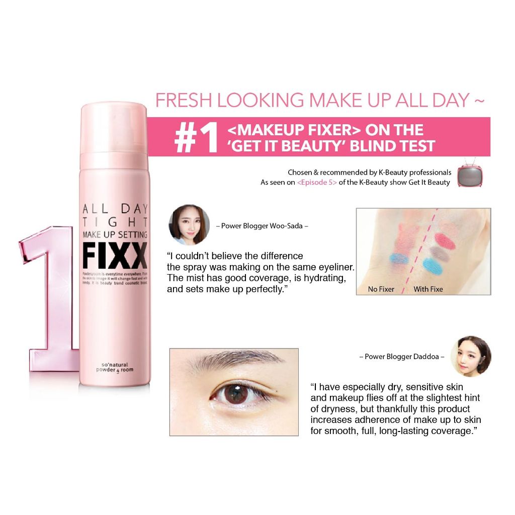 Jual So Natural All Day Tight Make Up Setting Fixx /Fixer General Mist ...