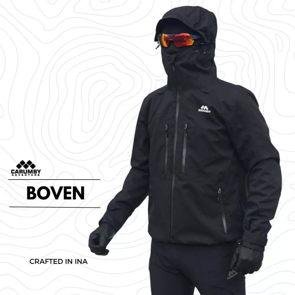 Jaket Gunung Carumby Boven Polos Hitam Pria Wanita