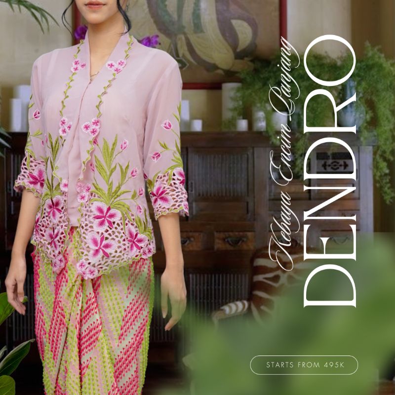 Jual KEBAYA DENDRO - Kebaya Encim Bordir Peranakan Eksklusif Sifon Pink ...