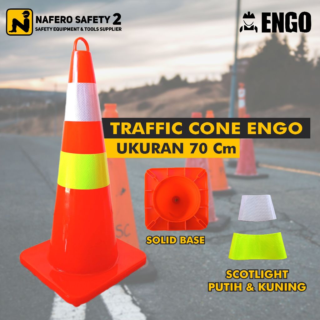 Jual Traffic Cone Rubber Base Orange 70cm pembatas jalan | Shopee Indonesia