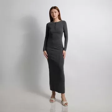 Arisha DRESS KNIT RIB Fashion Arisha Casual Long Dress Wanita