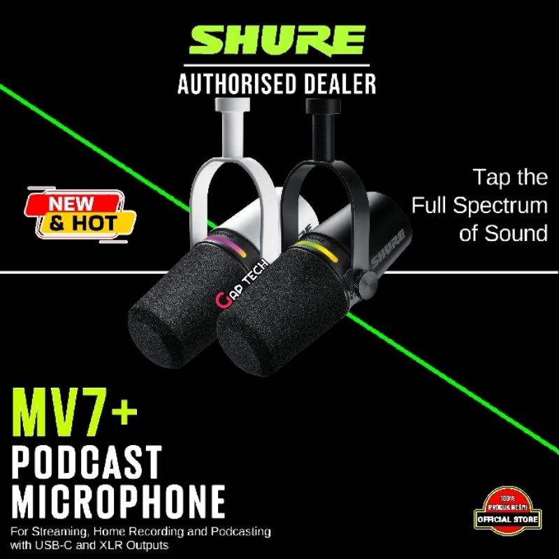 Shure MV7 Shure MV7+ / MV7 + / MV 7 + / MV7 Plus / MV7Plus Podcast