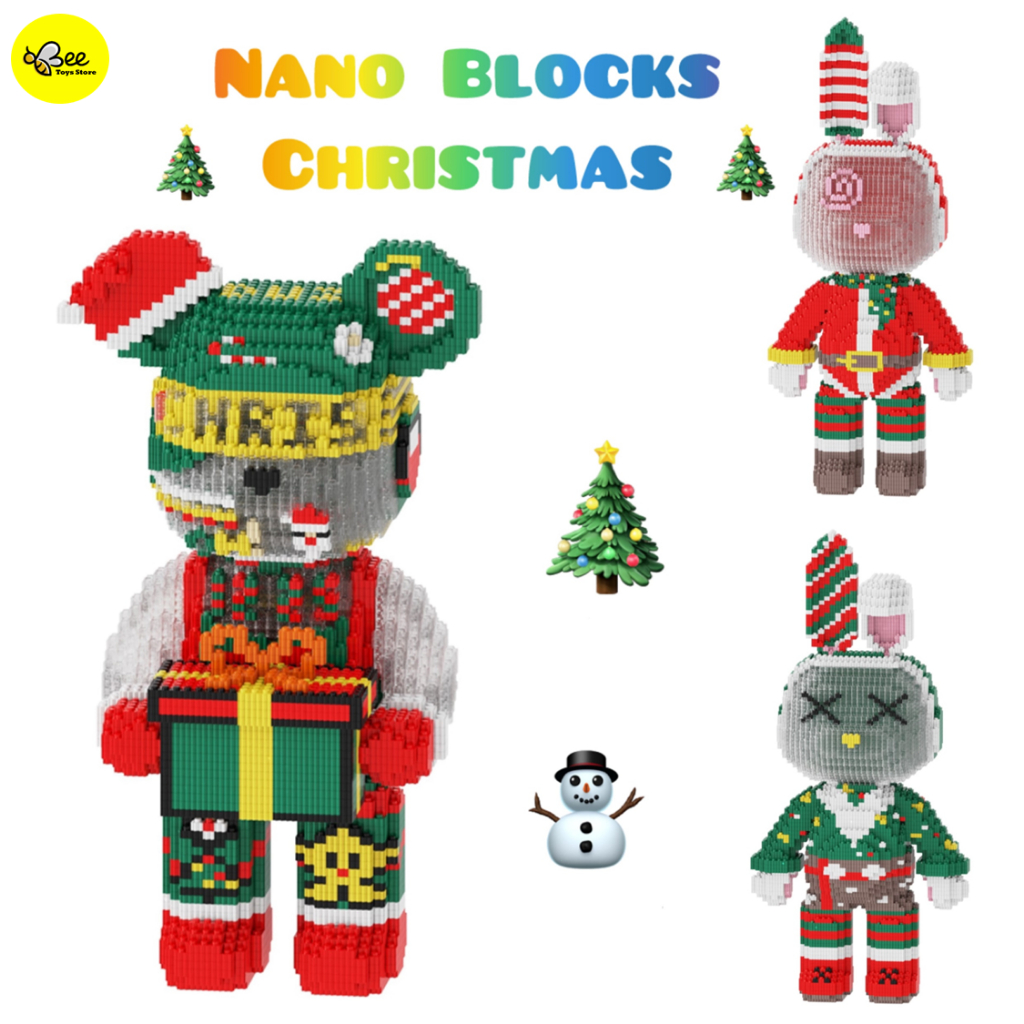 Jual BTS Nano Blocks MEDIUM Bear & Rabbit X Christmas, Building Blocks ...