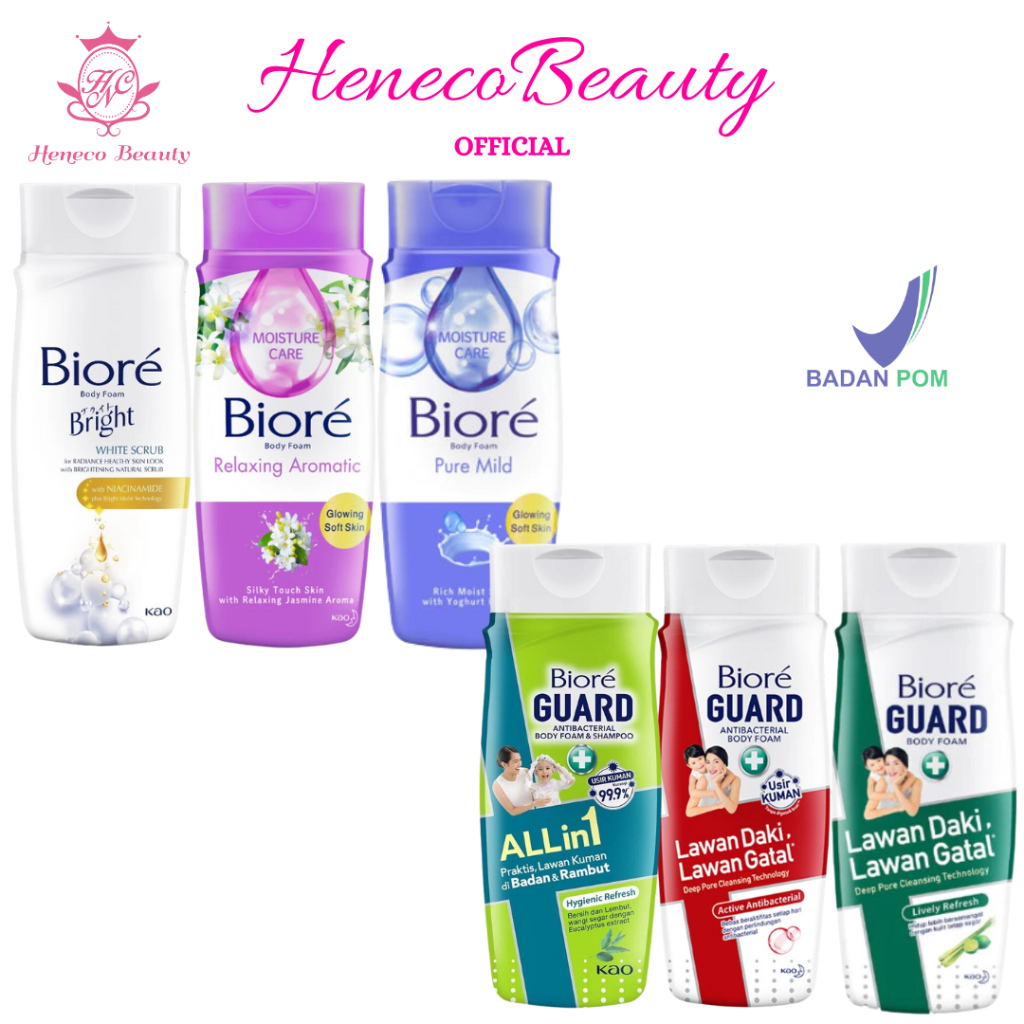 Jual BIORE Body Foam Botol 100ml / Sabun Mandi / Cair / Harum / Wangi ...