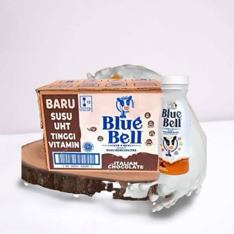 Jual blue bell susu UHT coklat siap minum 200 ml, isi 12 botol dari ...