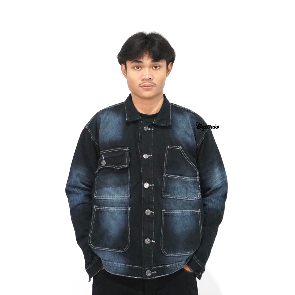 Jual Selfless - Jacket Jeans Lengan Panjang Pria Boxy Fit - Charlies ...