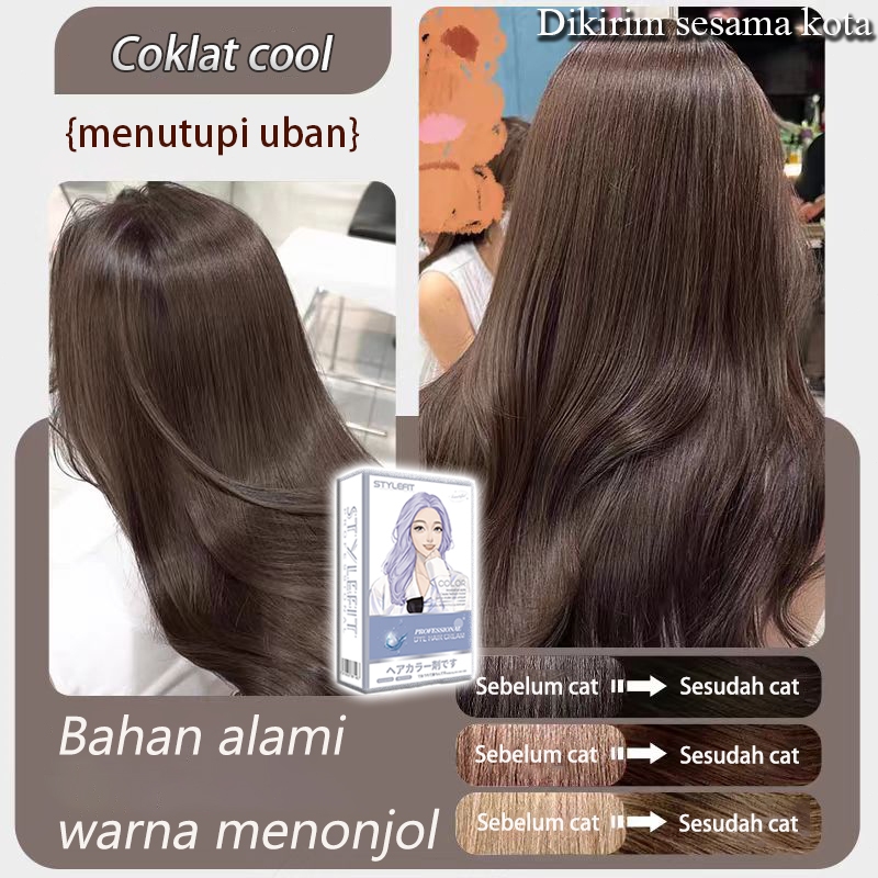 Jual 【Sale-Rp100rb+】Cat rambut 210ml Coklat cool Warna natural,Membuat ...