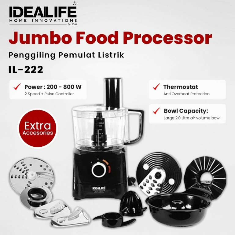 Jual IDEALIFE Jumbo Food Processor Mesin Penggiling Pencacah