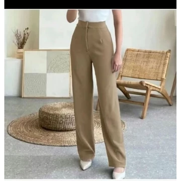 Cozie Cullot Loose Pants Higwais Cullot Pants Rib Knit Premium Celana Kulot