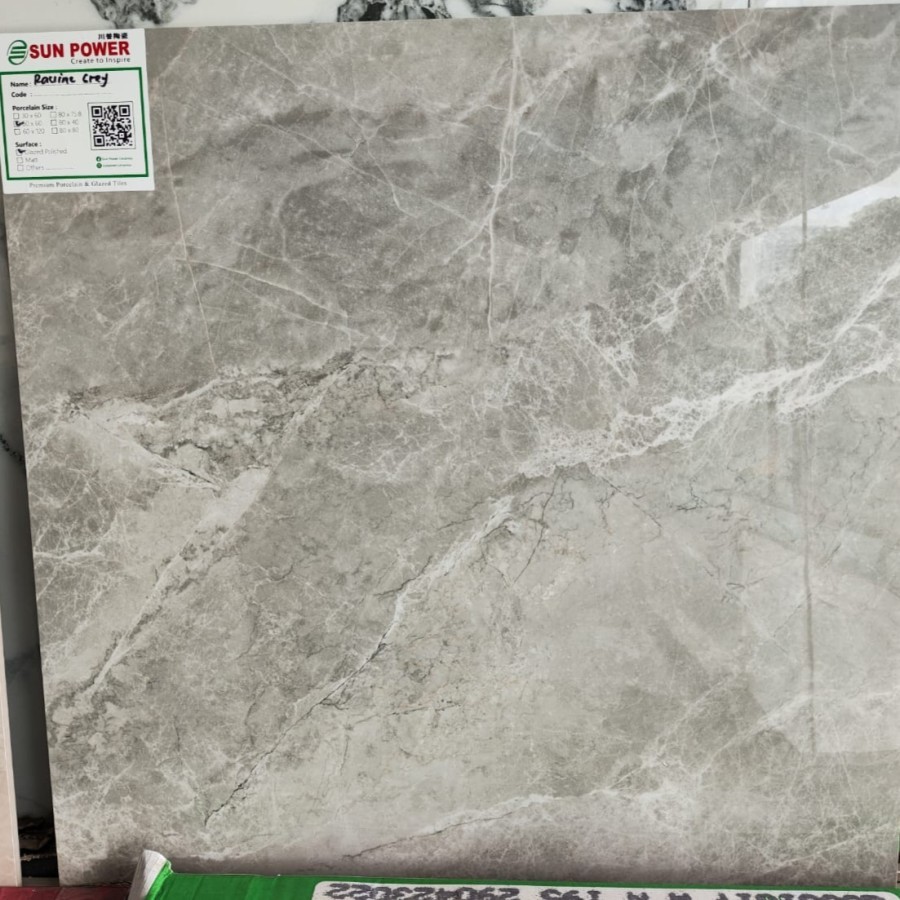 Jual GRANIT GLAZED POLISH 60X60 RAVINE GREY KW A PORCELAIN BY SUN POWER ...