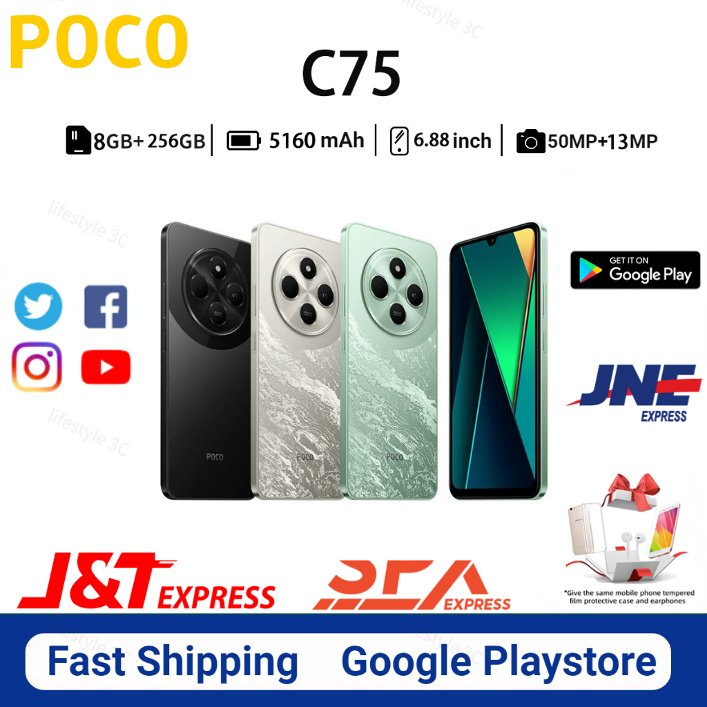Jual HP XIAOMI POCO C75 RAM 8/256GB Smartphone COD cicilan | Shopee