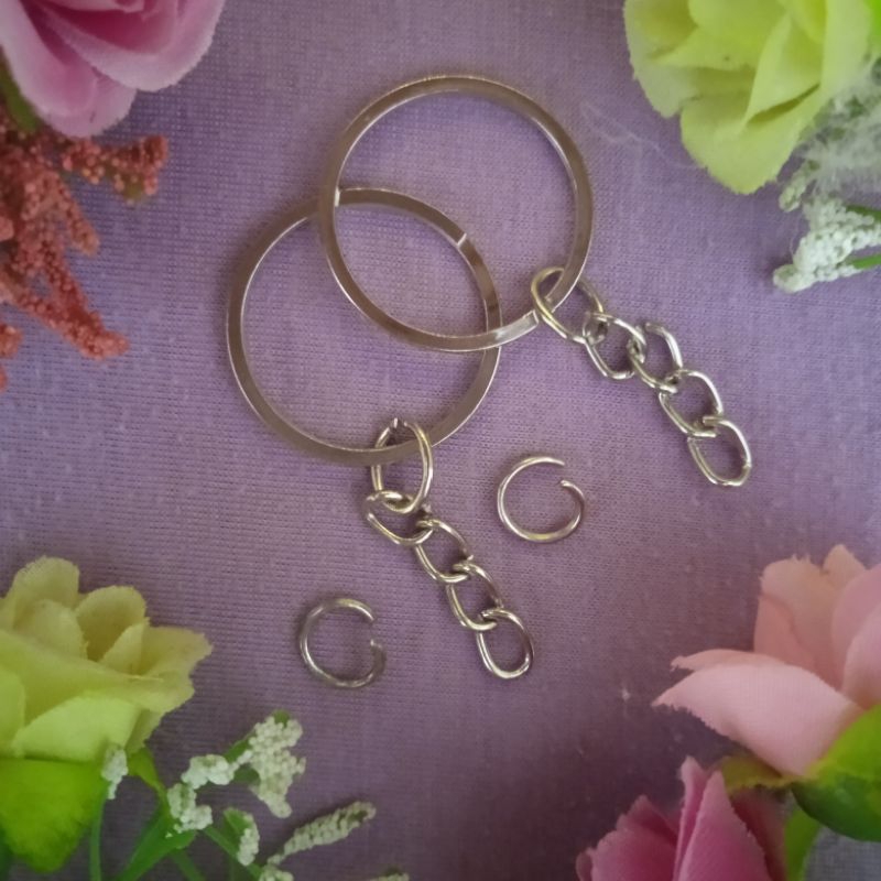 Jual BESI GANTUNGAN KUNCI KEYCHAIN RING GEPENG / PIPIH UKURAN 2.5 CM ...