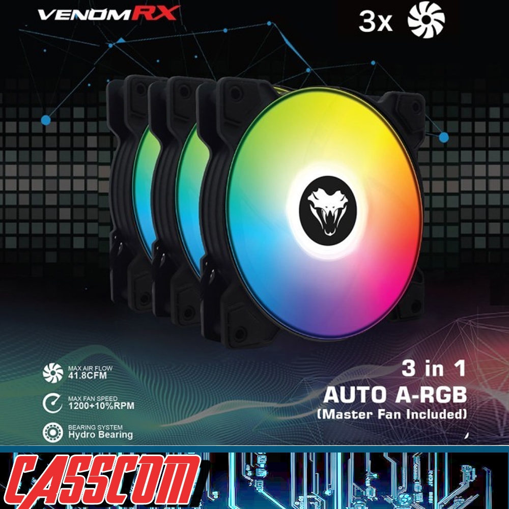 Jual Fan Casing 3in1 VenomRX Auto A-RGB Triple Fan (Master Fan Included ...