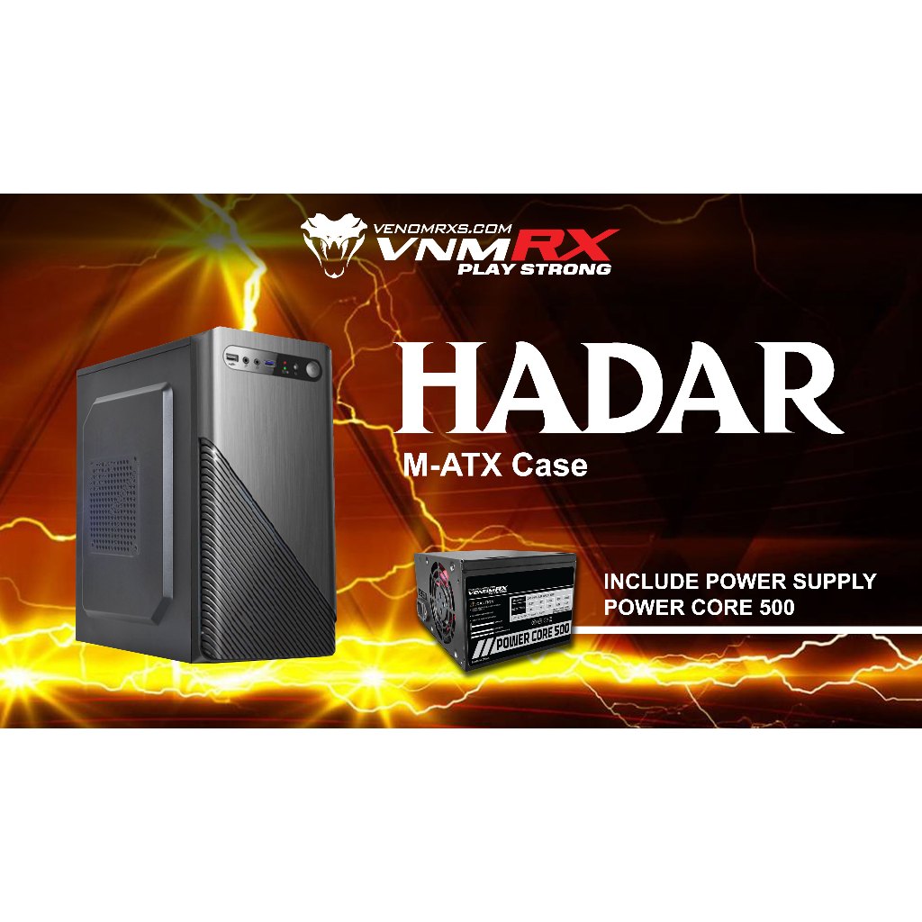 Jual Casing PC Office VenomRX Hadar M-ATX MicroATX with PSU Power Core ...