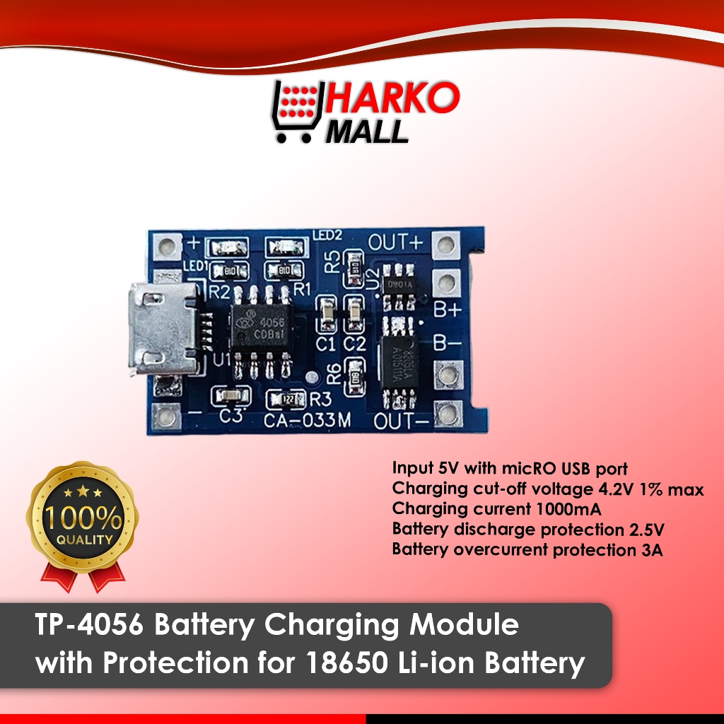 Jual Battery Charging Module With Protection For 18650 Li-ion Battery ...