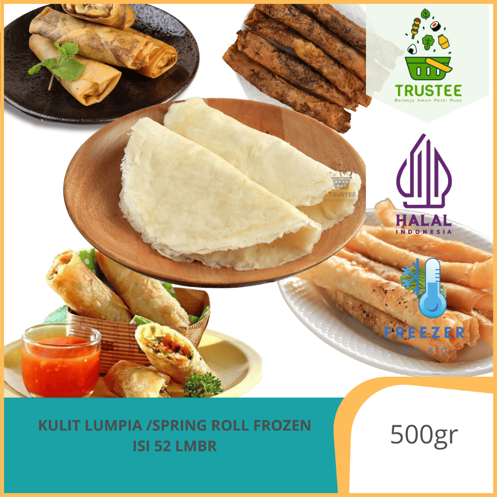 Jual Kulit Lumpia / Spring Roll Frozen 20cm 52lbr | Shopee Indonesia
