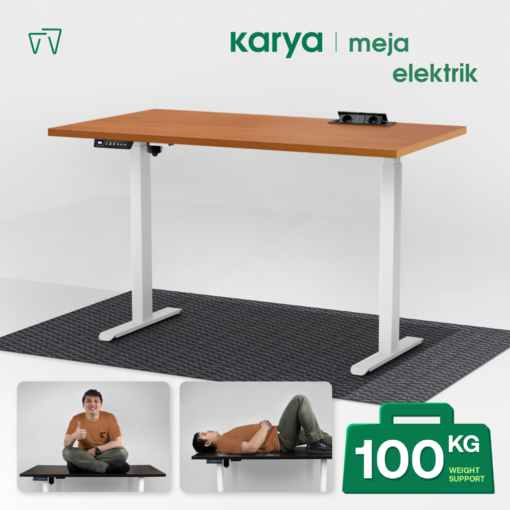Jual Meja Kerja Elektrik Adjustable Standing Desk KARYA WHITE Kanata ...