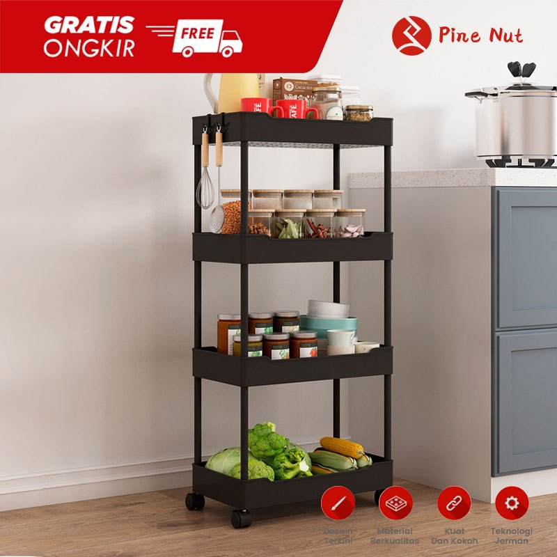 Jual rak plastik di atas roda/rak lima lapis | Shopee Indonesia