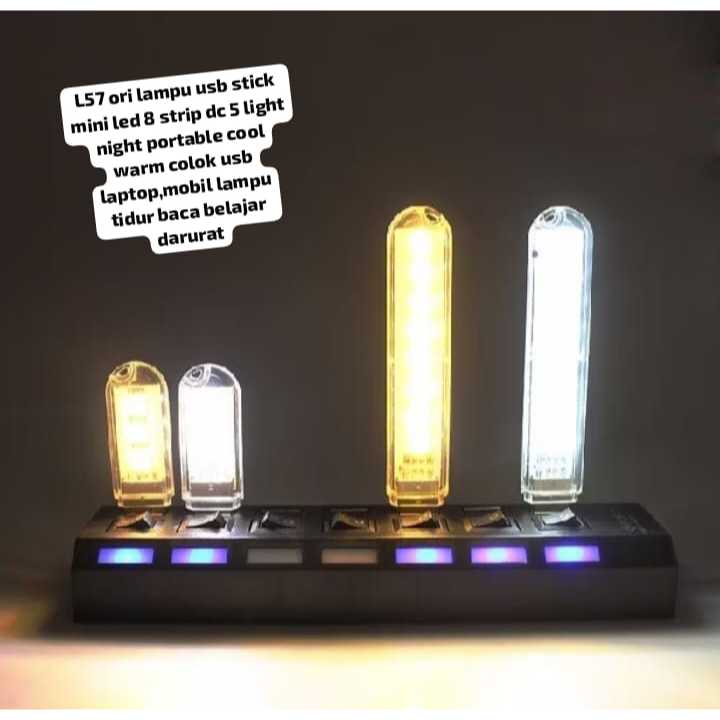 Jual L57 LAMPU USB STICK MINI LED 8 STRIP DC 5V LIGHT NIGHT PORTABLE ...